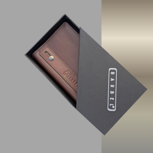 Genuine Leather Mens Long Wallet- Brown